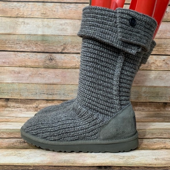 Ugg Grey Cardy Tripple Button Boots - Picture 1 of 8